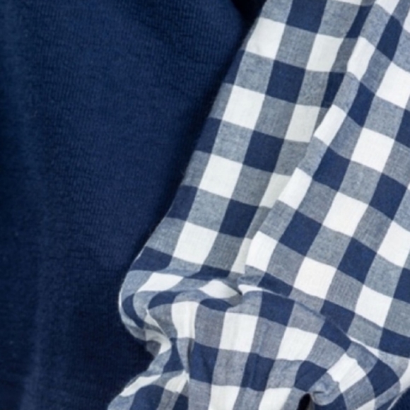 Checker Bow Wrist Tied Blouse Top - Picture 2 of 3